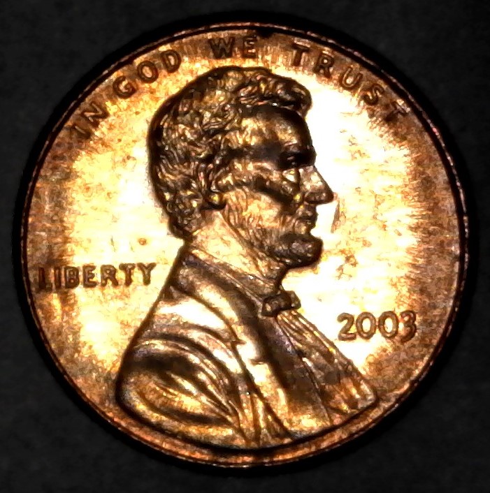 2003-P-Lincoln-Memorial-Cent-With-Nice-Column-Bar-DDR!-To-The-Left